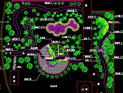 小游园绿化平面图免费下载 - 景观规划设计 - 土木工程网